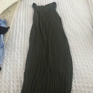 Olive green midi dress